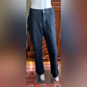 Tommy Hilfiger trendy wide leg high rise women jeans dark blue like black US 31